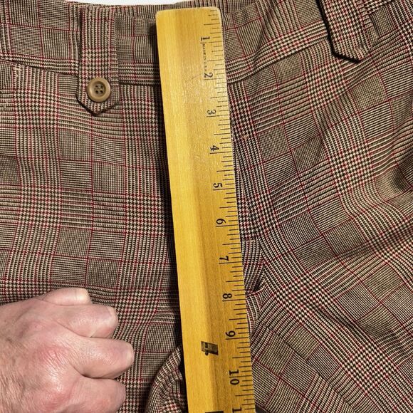 VTG 2000s Y2K MOSSIMO PLAID BOOTCUT DRESS PANTS BROWN/GREEN WOMENS 4 - Picture 9 of 11